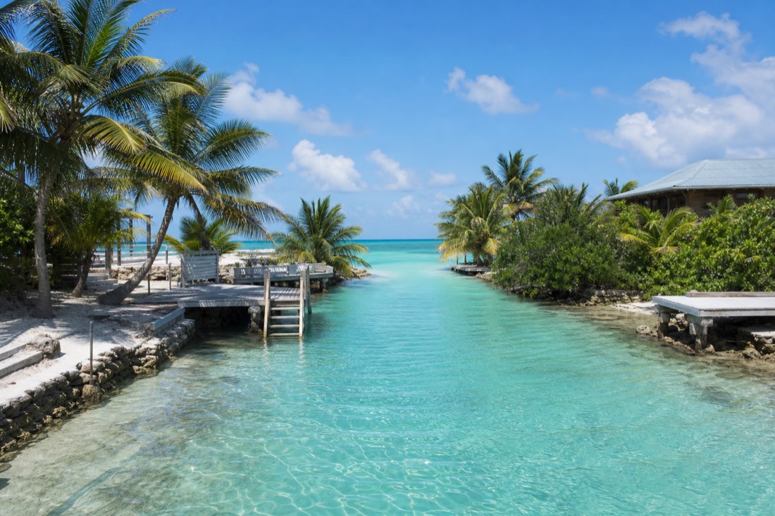 The Split, Caye Caulker's swimming channel, a popular point for snorkeling trips from Caye Caulker