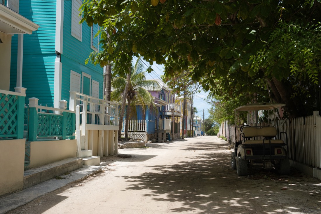 The San Pedro waterfront on Ambergris Caye, a base for Belize Barrier Reef snorkeling