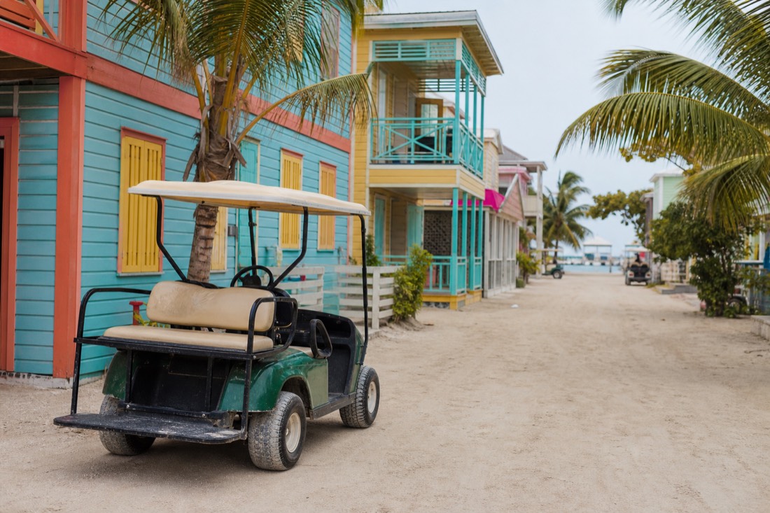 San Pedro waterfront on Ambergris Caye, a base for Belize Barrier Reef snorkeling trips